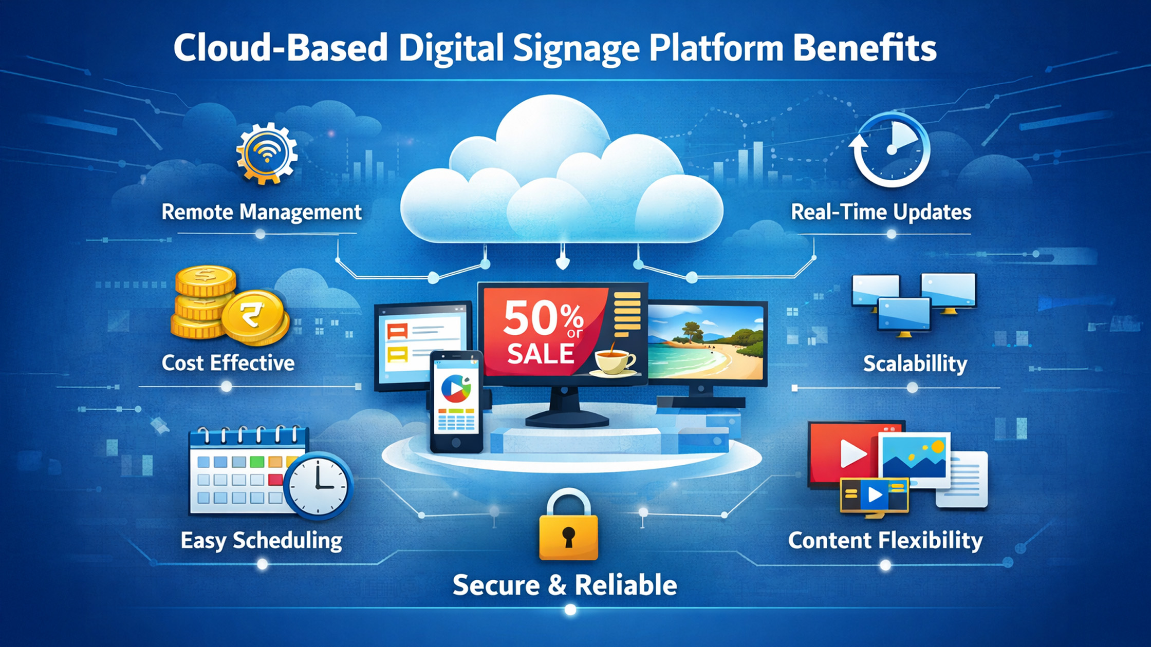 Cloud Digital Signage Benefits | GoLive eTechnologies India