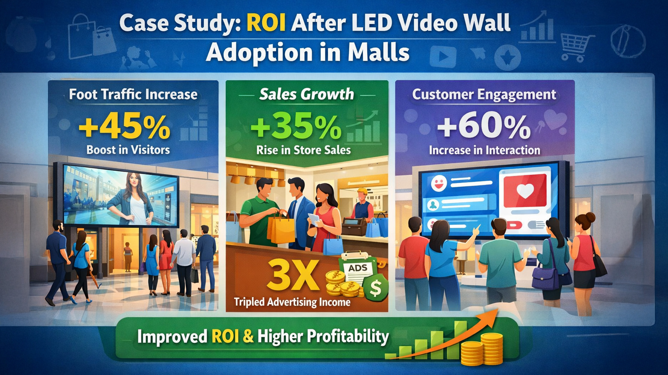 ROI Case Study: LED Video Wall in Malls | GoLive eTechnologies