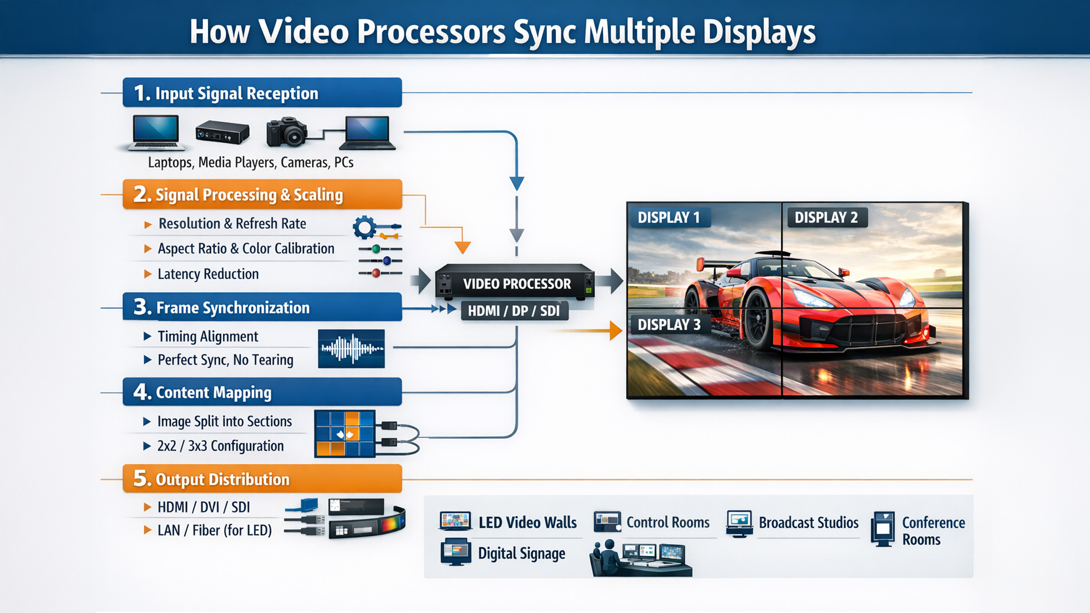 Video Processor for Multi Display Sync | GoLive India