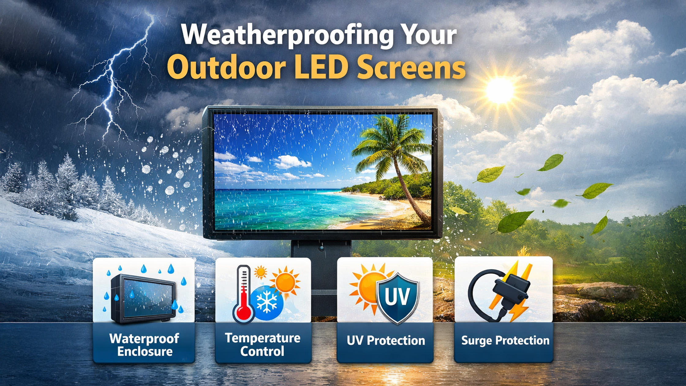 Weather Led Display Weatherproof Outdoor LED Screens | GoLive eTechnologies India