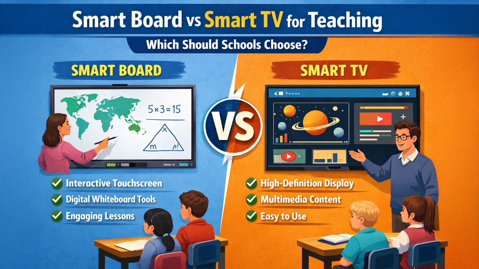 Smart Board vs Smart TV for Teaching | GoLive eTechnologies