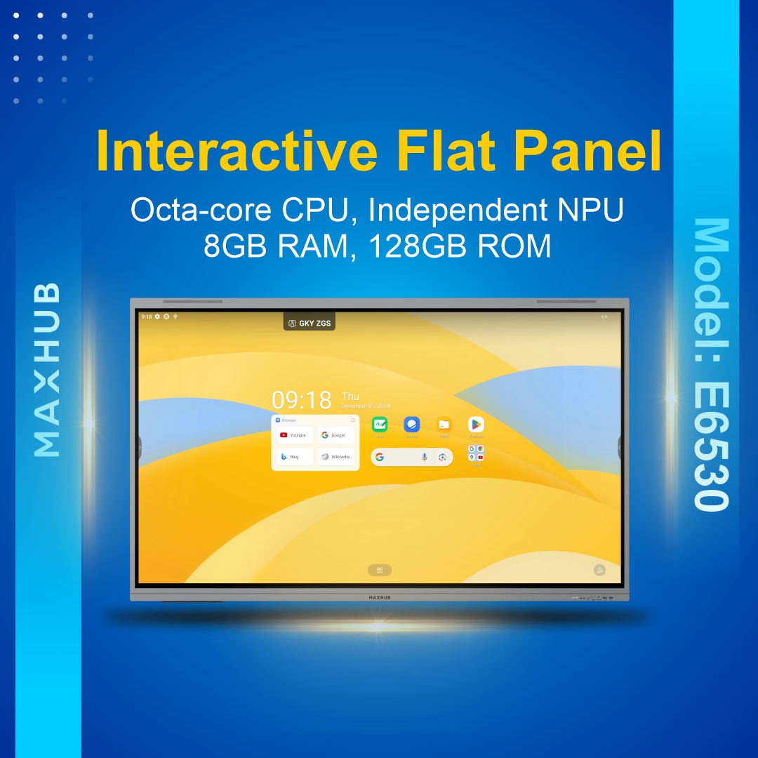 MAXHUB E6530 65” Interactive Flat Panel for Education (4K UHD, Android 14, Google EDLA)
